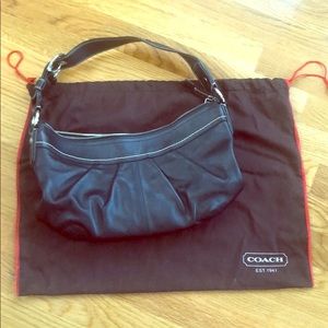 Coach black leather hobo purse